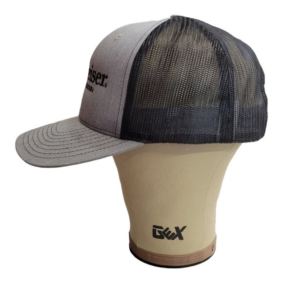 Richardson Budweiser King Of Beers Mesh Snapback Cap Trucker Baseball Hat Gray - Picture 7 of 12